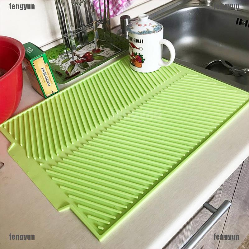 Silicon Dish Drying Mats Kitchen  Silicone Dish Drying Mat Table - Silicone  Dish Mat - Aliexpress