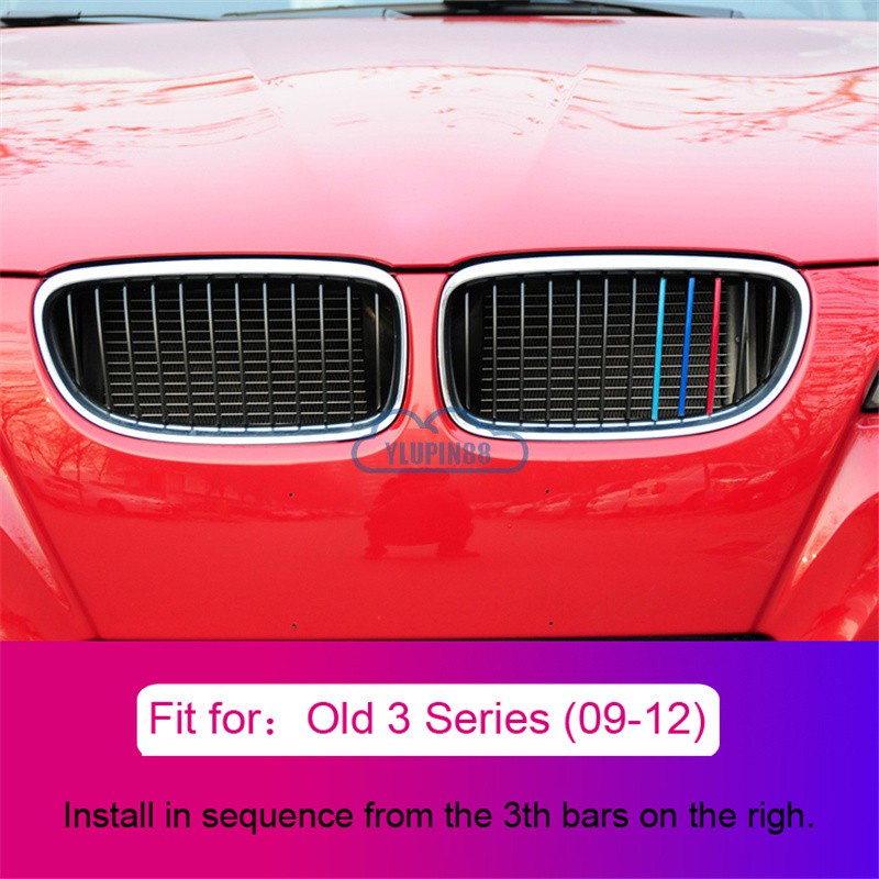 M Color Kidney Grill Strip Sticker Cover Clip For BMW 3 Series E90 E91