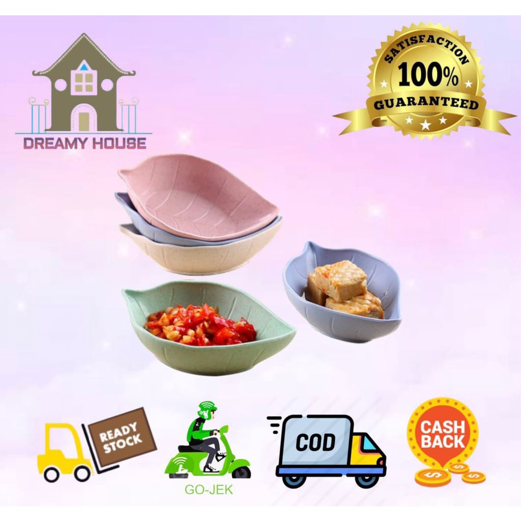 Dreamyhouse SOUVENIR PERNIKAHAN MANGKOK DAUN TEMPAT SAMBAL KECAP IMPOR HIGH QUALITY