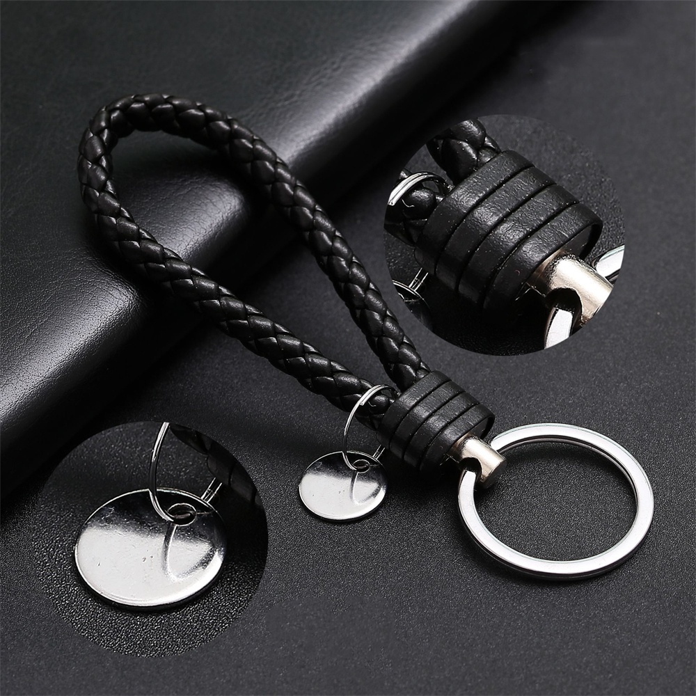 New Creative PU Leather Braided Rope Keychain Car Key Ring For Women ...