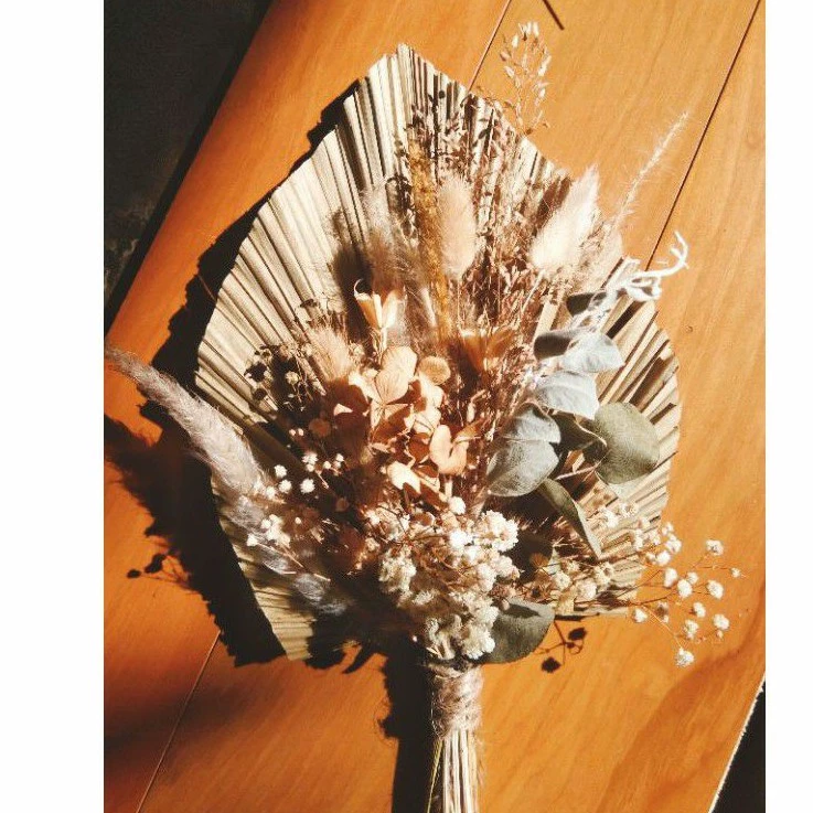 Buket Bunga Kering Palem Hadiah Ulang Tahun Wisuda - Gambar 4