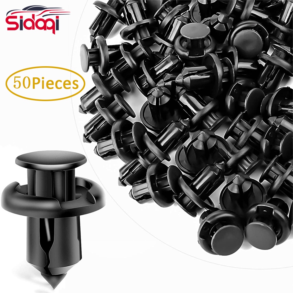 Dewkou 100 PCS Car Bumper Retainer Clips, 6.3mm 8mm 9mm 10mm Nylon Fasteners Rivet Replacement Kit, Push-in Screw Bumper Push Rivet Clip With Removal Tool, Suitable For Most Models (Black - Foto 6