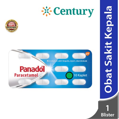 Panadol Caplet 10 tab 1 Blister / Demam / Paracetamol / Nyeri / Panas / Pusing / Sakit Kepala