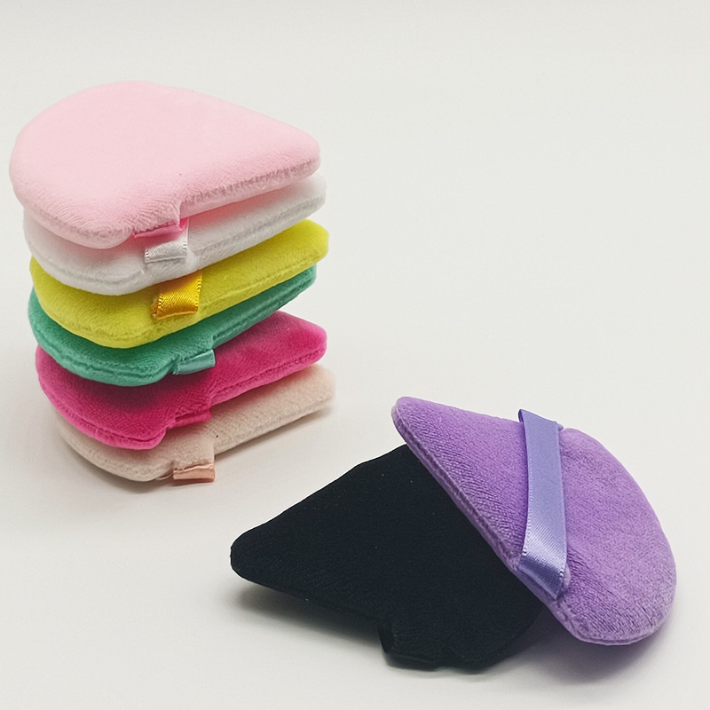 Spot triangle loose powder cotton puff fan-shaped makeup without dead ...