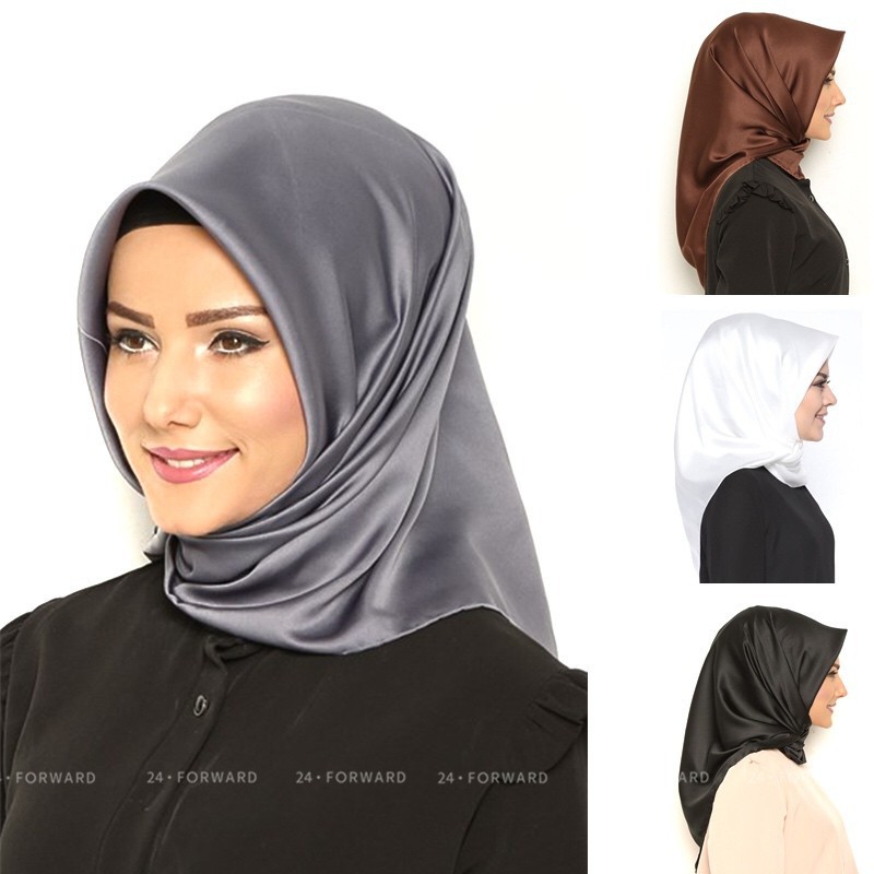 Silk Hijab solid color silk Shawl tudung | Shopee Singapore