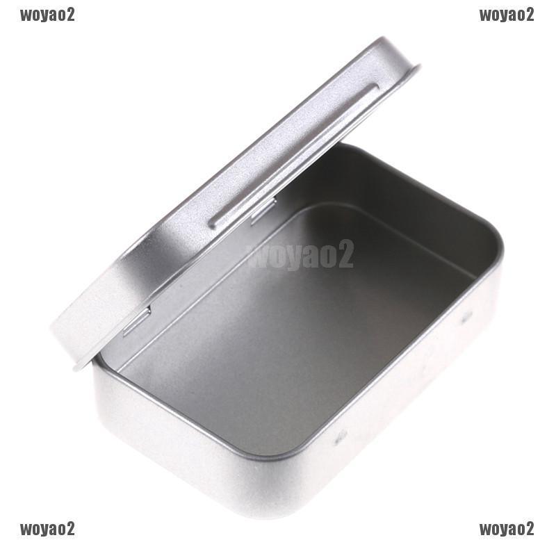 Small Rectangle Candy Tin Case/Box with Hinged Lids, Metal Tin Box