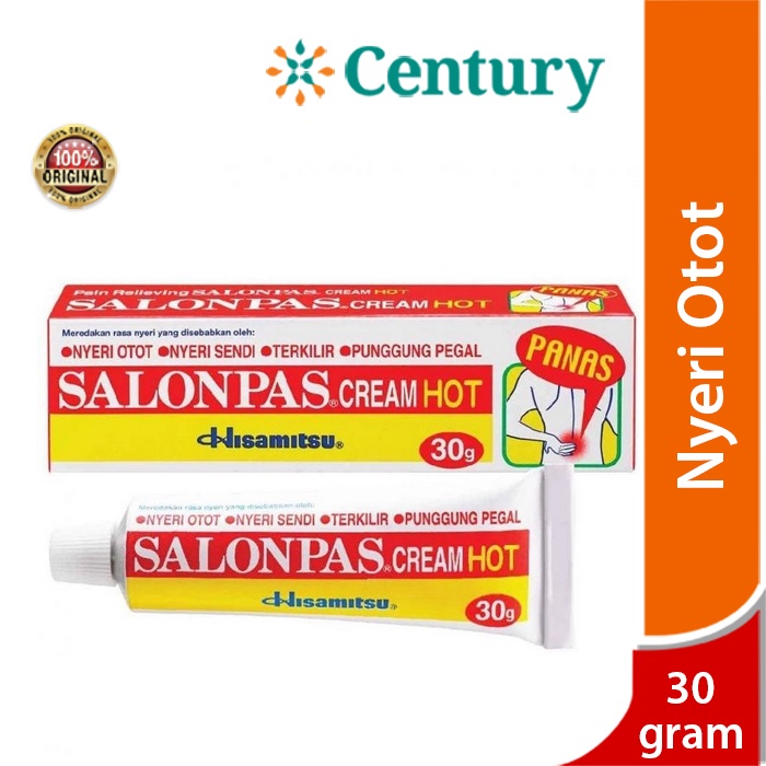Salonpas Hot Cream 30 g / Nyeri Otot / Sendi / Leher / Memar /Terkilir