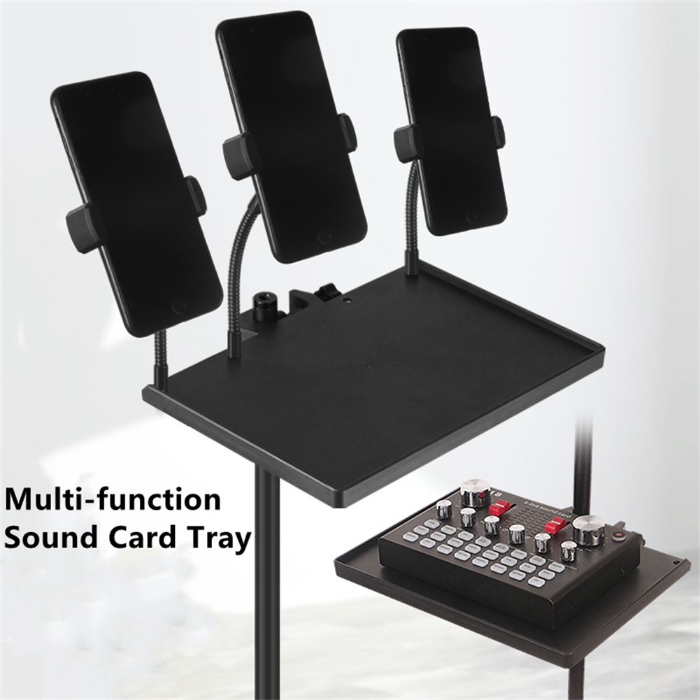 Live T2 Large Microphone Stand Tray With Phone Holder Clip Microphone