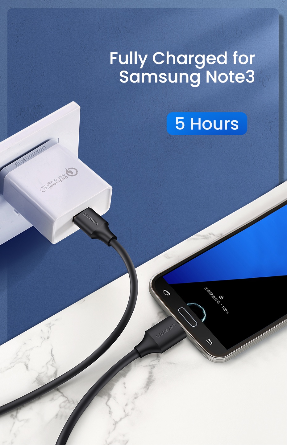 UGREEN Original Micro USB 3.0 Cable Hard Drive Cable For Samsung,Note3 ...