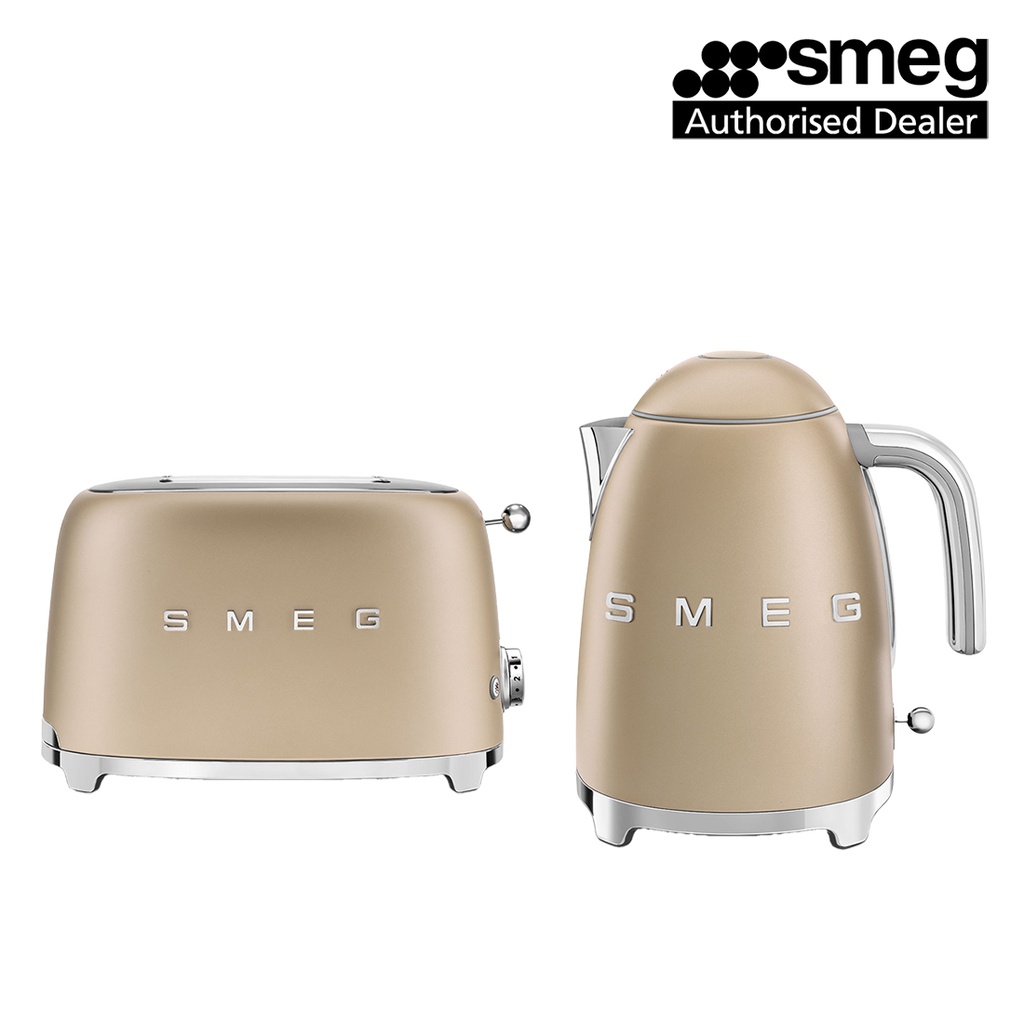 Smeg Breakfast Set Kettle KLF03CHMUK + Toaster TSF01CHMUK (Matt
