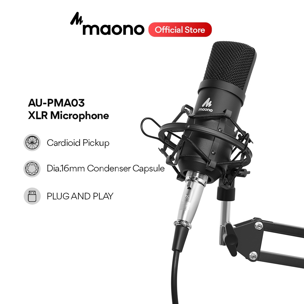 MAONO USB Microphone Kit Professional Podcast Condenser Mic 192KHZ