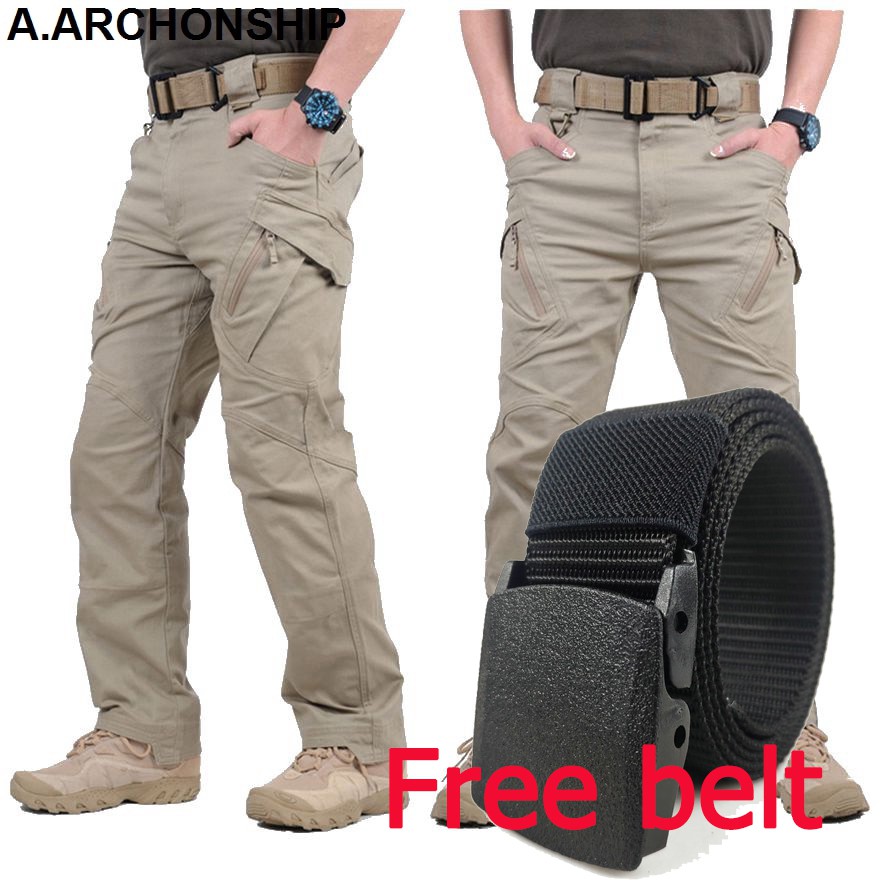 Mens Cargo Military Trousers Six Pocket Army Combat Pants Casual Outdoor  Slacks