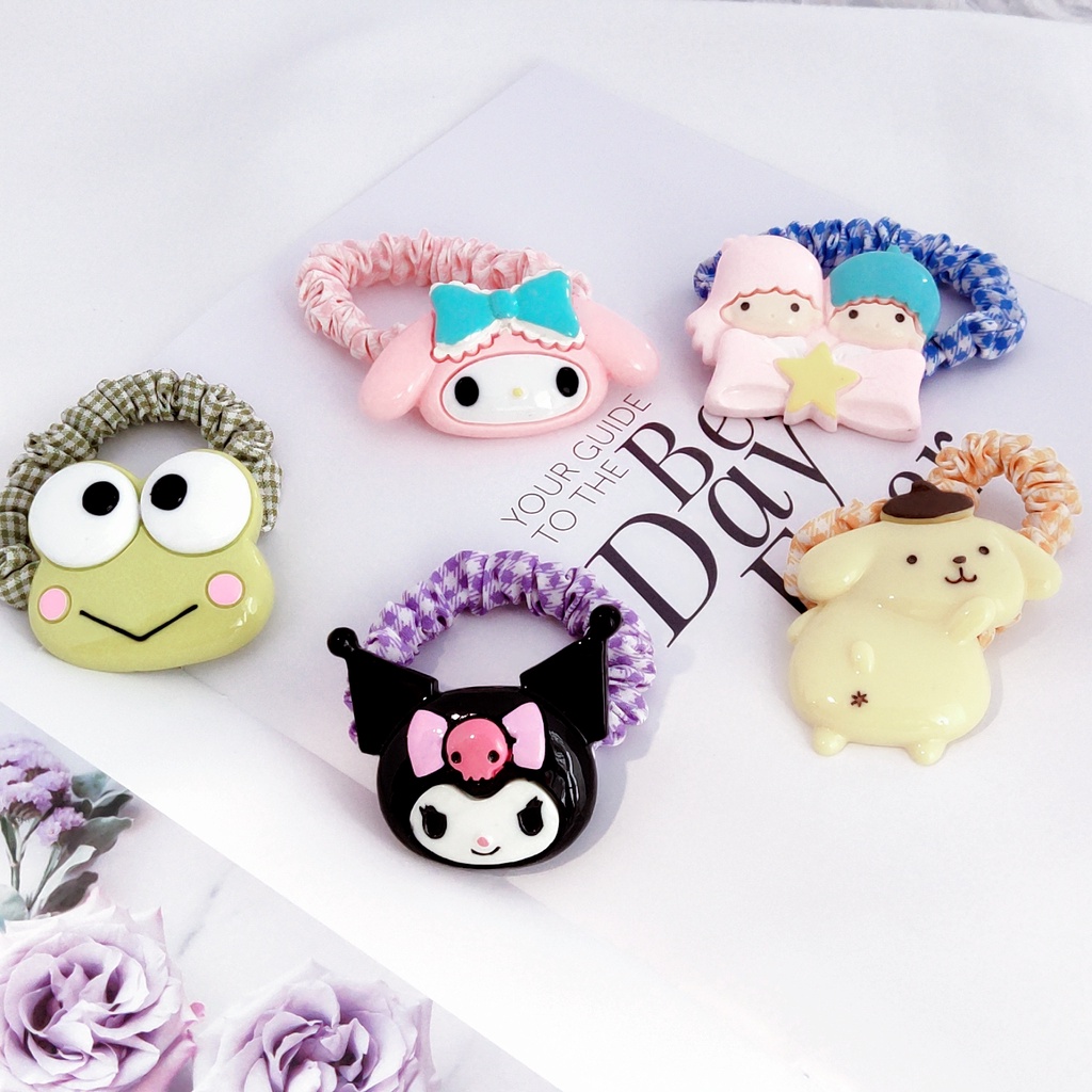 Sanrio Scrunchies Hairties Hello Kitty Kuromi Melody Cinnamonroll Pom ...