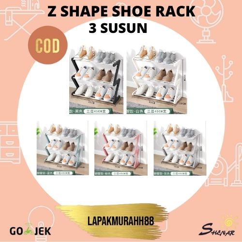 Zigzag SHOE RACK 3 STORIES ZIGZAG SANDALS MODEL ZIGZAG Z SHAPE SHOE ...