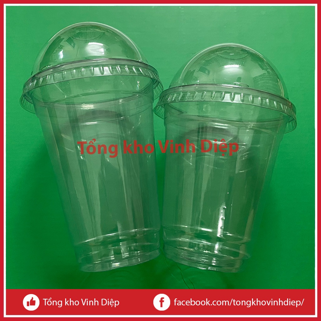 50 Plastic Cups, PET Plastic Cups With Lid For Milk Tea, Soft Drinks ...