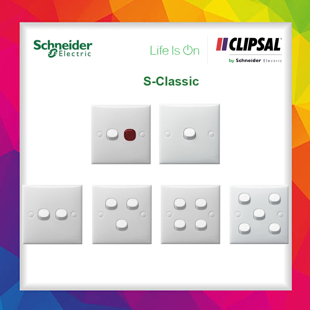 CLIPSAL Schneider S-Classic Series Switch Socket / Suis Socket / 1 Gang ...