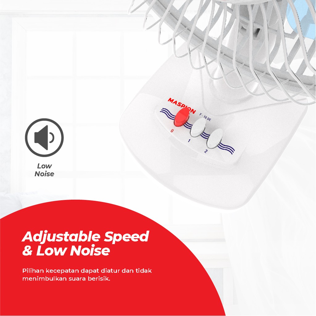 Maspion Kipas Angin Meja Desk Fan 7 Inch F-18 DE - Gambar 4