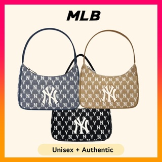 MLB Monogram Embo New York Yankees Hobo Bag Hand Bag NY Logo Shoulder Bag  Cream