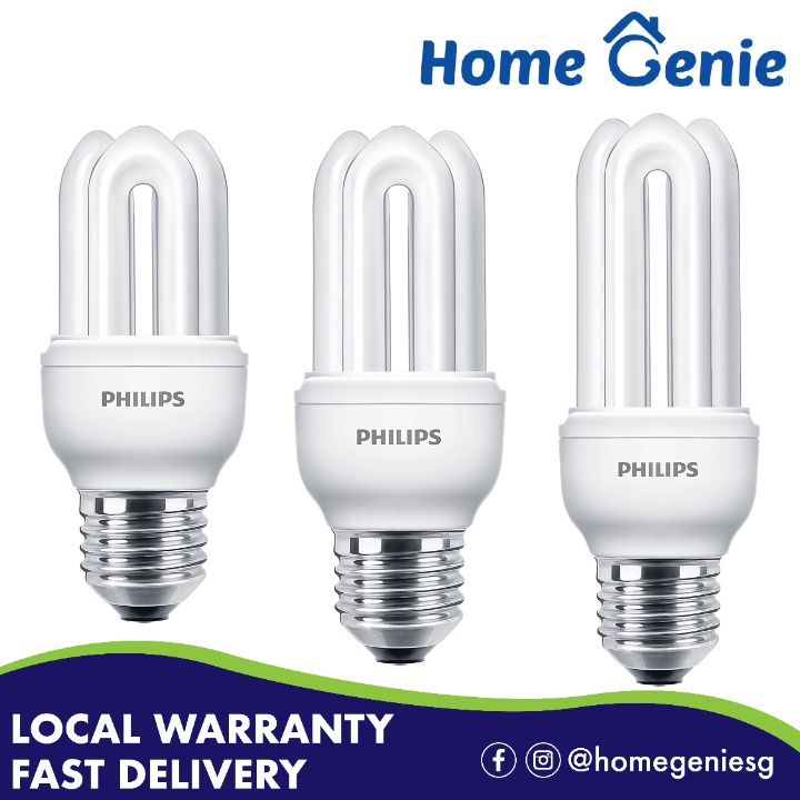 Philips Genie Energy Saving Bulb E27 Base 8w11w14w Cool Daylightwarm White Shopee Singapore 3506