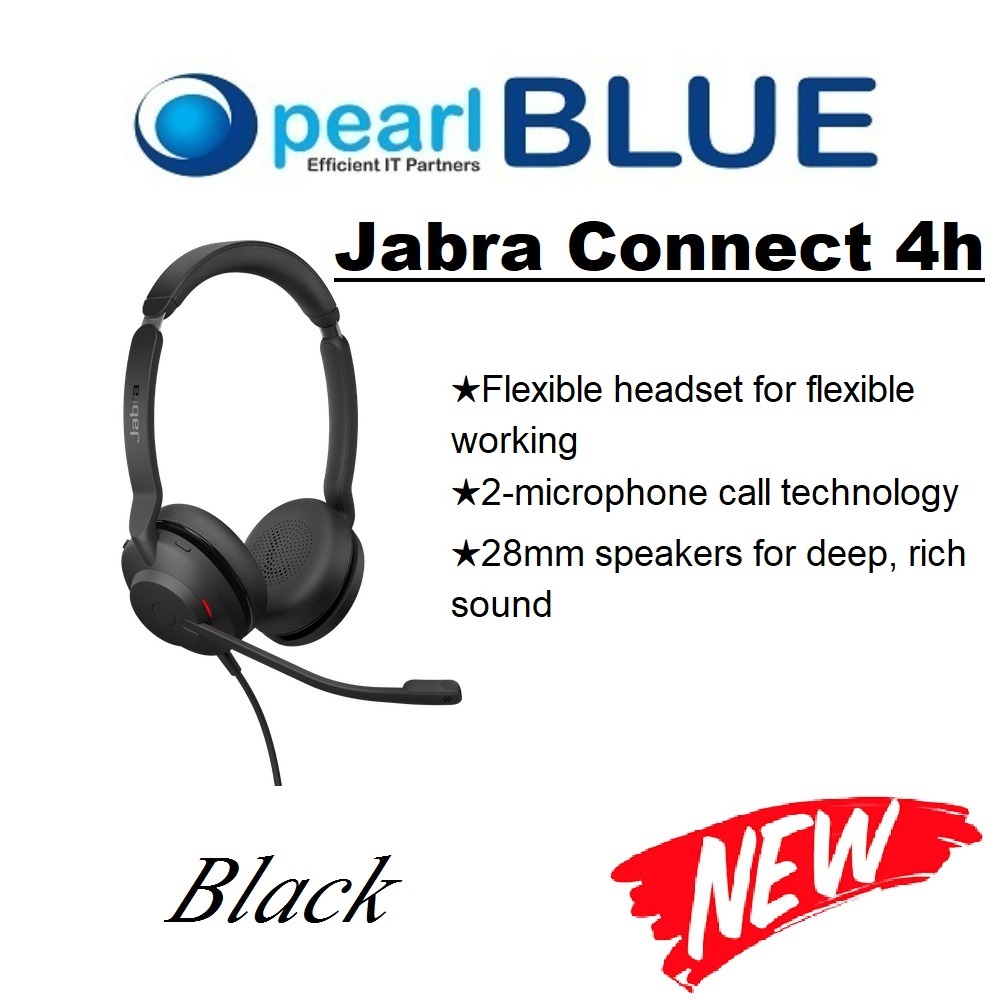 Jabra Evolve2 30 UC Black Over The Head 28mm Speaker 2-Microphone