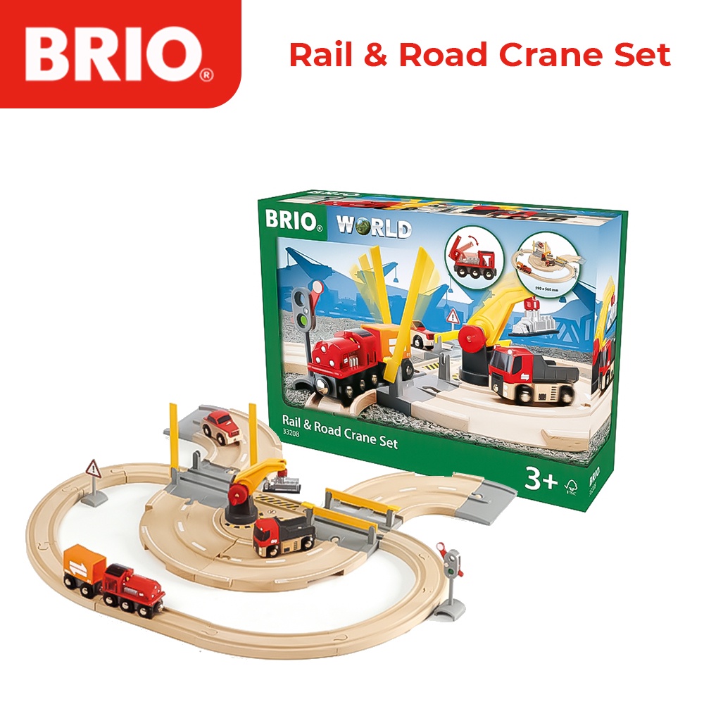 Smartkiz]-BRIO Road Crane & Rail Set Train Toy / Train Crane Set