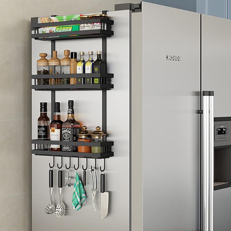 Kitchen 3 TIER Stainless Steel Kitchen Organizer with 7 Hooks | Shopee ...