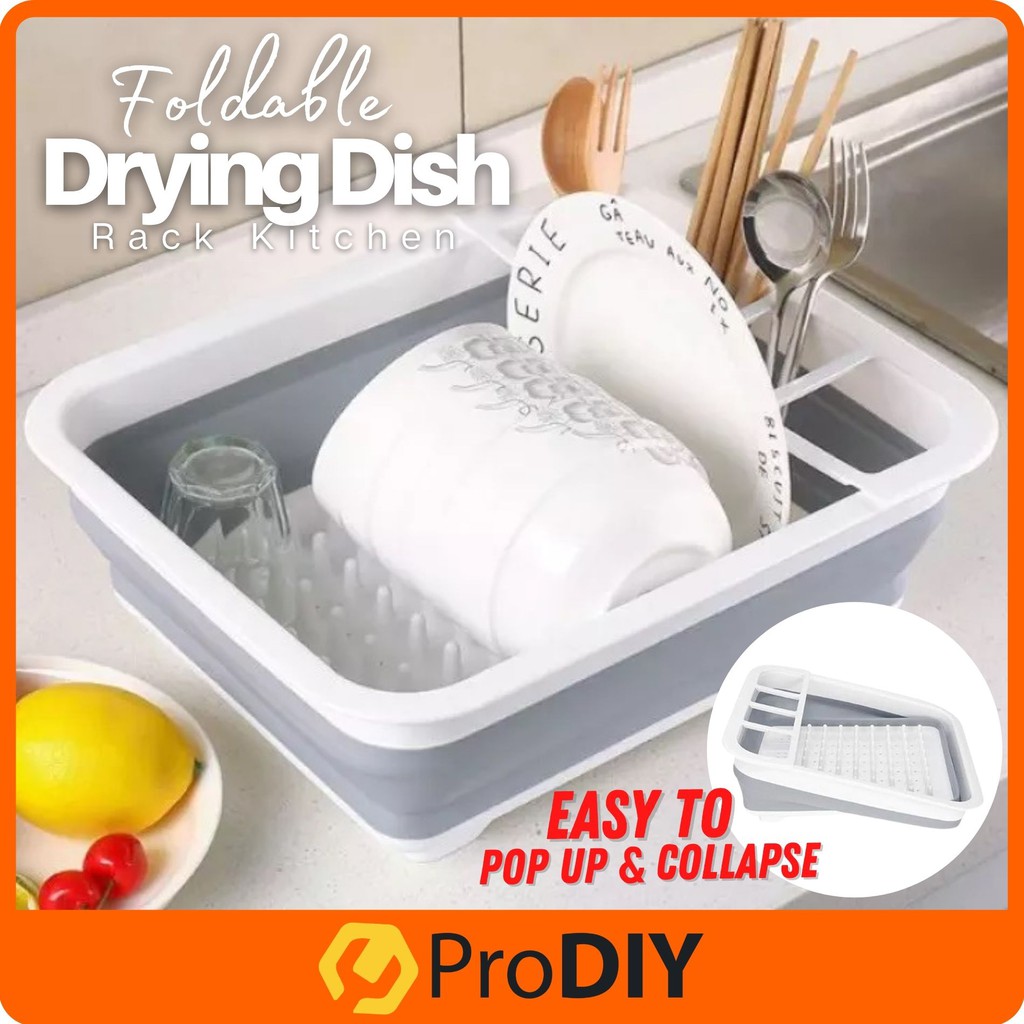 RAYA DR867 Foldable Drying Dish Rack Kitchen Collapsible Drainer ...