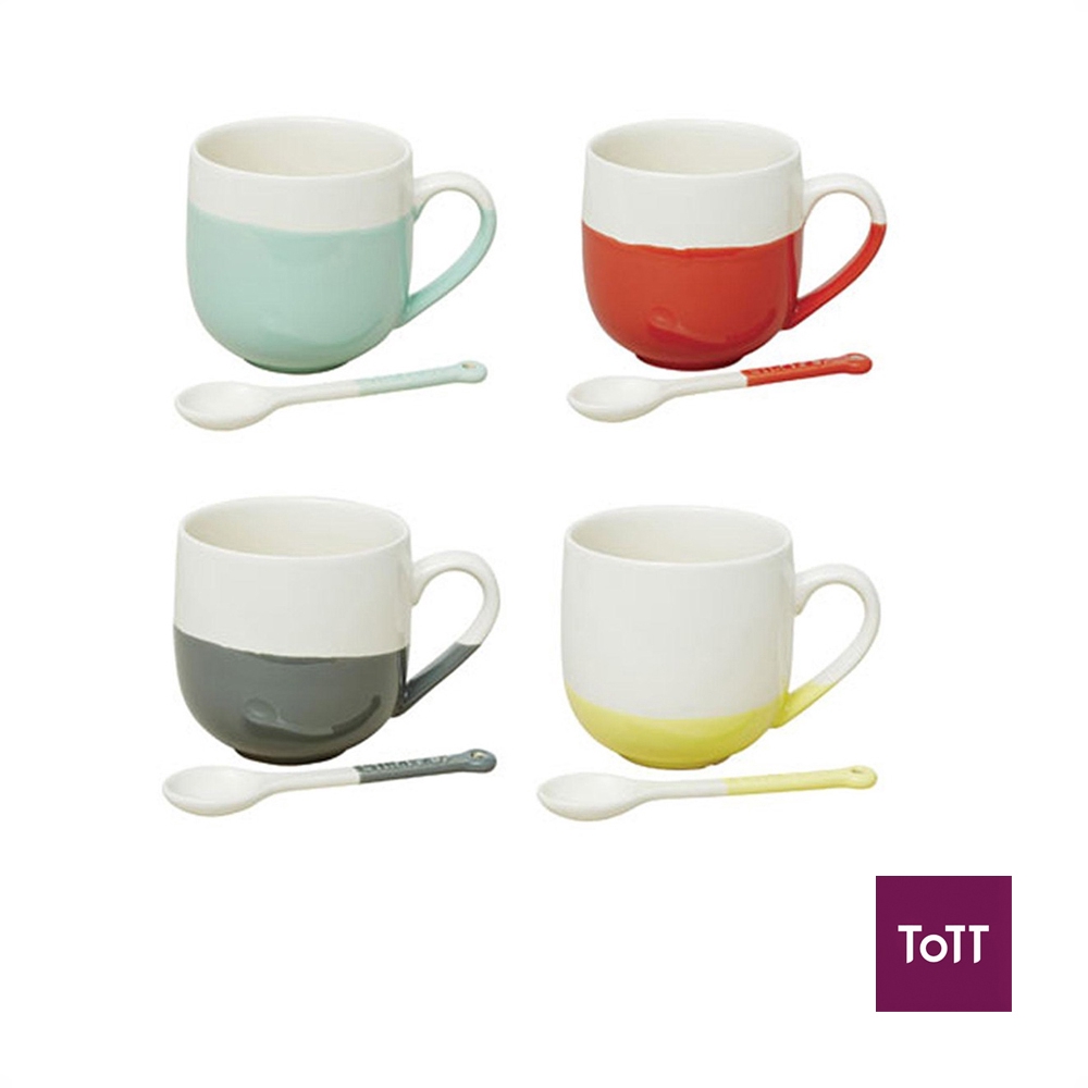Jamie Oliver Colour Dipped Mugs With Spoons Set Of 4 Shopee Singapore