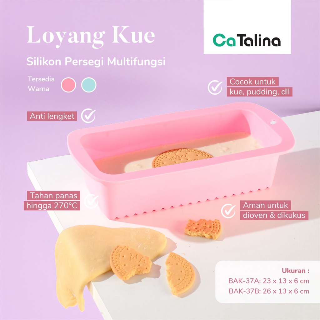 Loyang Kue Silikon Loyang Roti Tawar Brownies Loaf Pan Silikon Anti Lengket Tahan Panas - Gambar 2