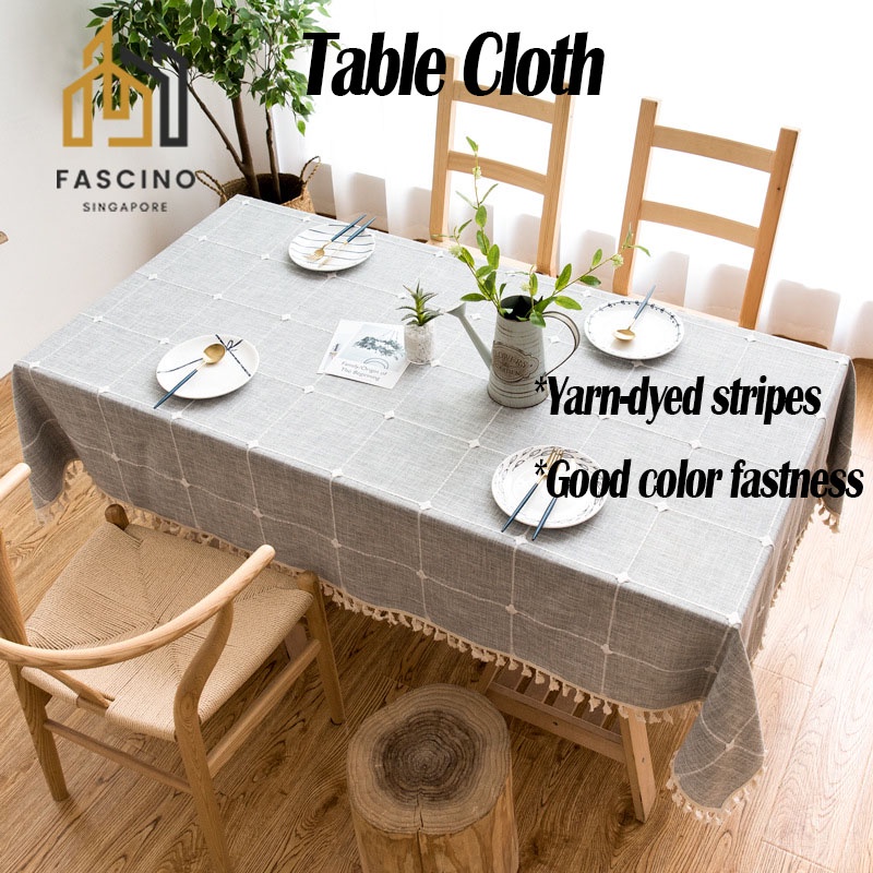 【SG】Dustproof Tablecloth Rectangle Decorative Table Cloth Washable Table Cover for Dining