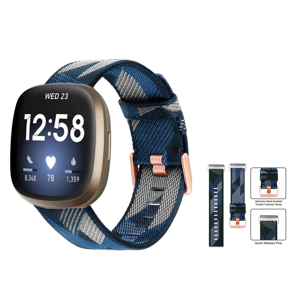 AK Cinturino compatibile con Fitbit Versa 3/Versa 4/Fitbit Sense/Sense 2, cinturino di ricambio in acciaio inox e metallo con magnete migliorato per Fitbit Versa 3/Versa 4/Sense/Sense 2 Donna Uomo