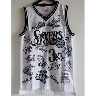 Philadelphia 76ers Allen Iverson Adidas NBA Basketball Jersey #3 Men M White