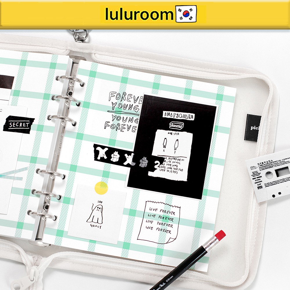 [2NUL] A6 Wide Refill Paper Check / Grid / Frame Cross Pin Check Note ...