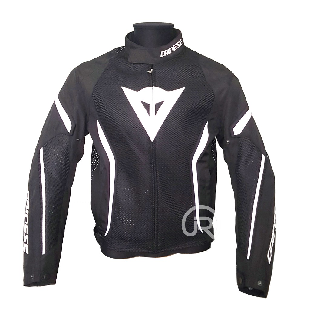 Leather Jacket Air Crono DAINESE Air Crono Tex Black Fluo-Yellow