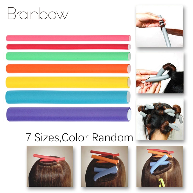 Brainbow 10pcs Soft Foam Hair Roller Flexible Hair Curling Rod Hair