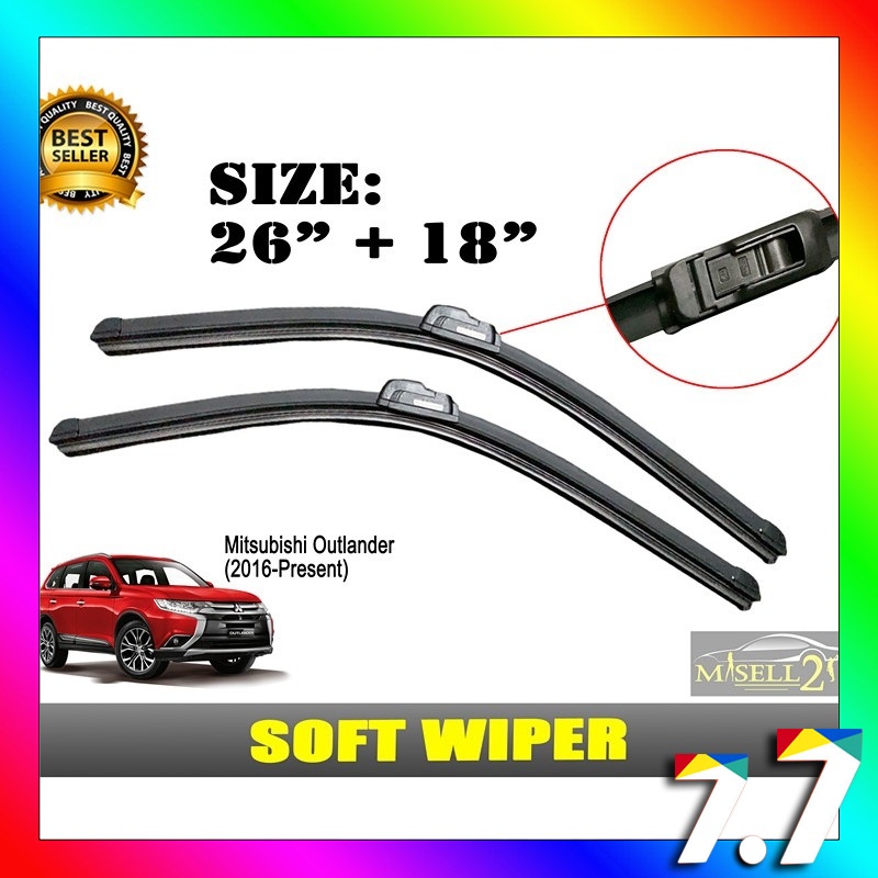 Front And Rear Windshield Wiper Blade For Mitsubishi Outlander Sport 11-21 Set 3 - Foto 2