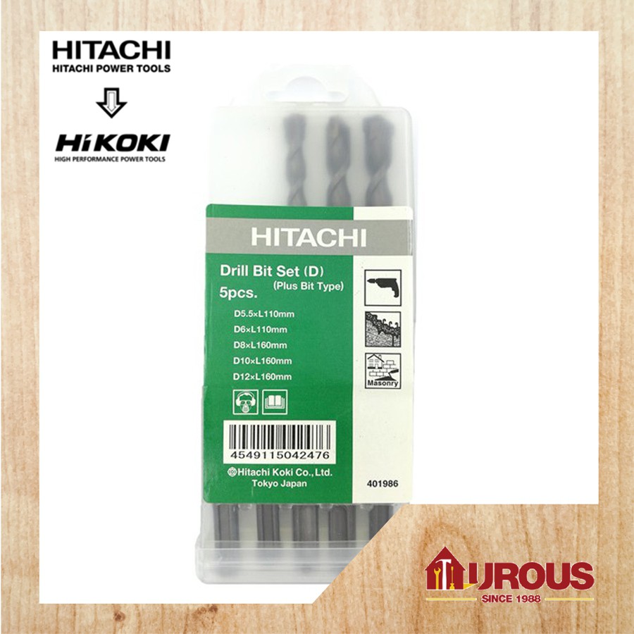 HITACHI SDS PLUS CONCRETE DRILL BIT SET 5PCS 401986 | Shopee Singapore