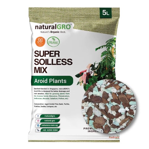 naturalGRO Aroid Mix - For Aroid Plants - Soil and Fertiliser for ...