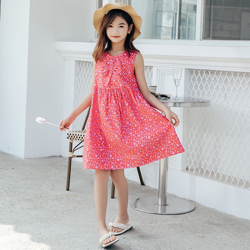 【MIC】Girl's Dress Kids Summer Lovely Flowers Skirt Korean Princess Pure ...