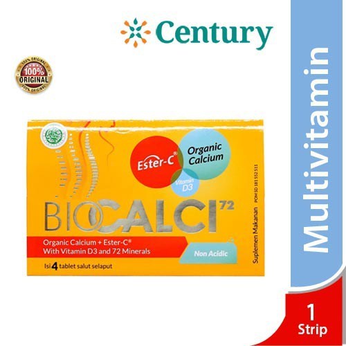 Biocalci-72 Suplemen Kalsium organik Ester C Vitamin D3/Vitamin C/Daya Tahan Tubuh