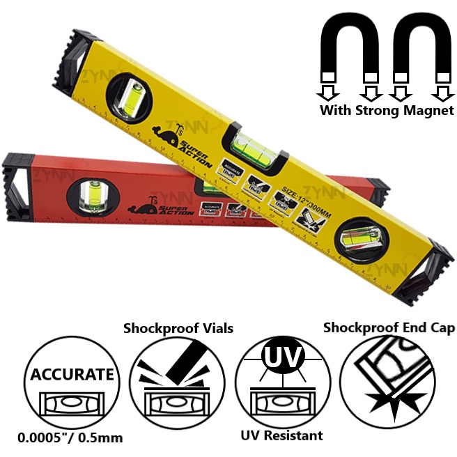 **Ready Stock In Singapore** ALUMINUM LEVEL Spirit Water Balance Ruler Precision Magnet Angle Gauge Finder Measure Tool