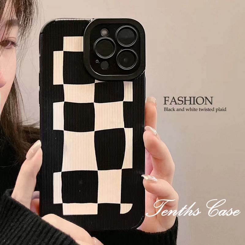 Oppo A57 A77 A76 A96 A16 A16s A15 A15s A95 A74 A54 A55 A94 A53 A33 A32 A31 A5 A9 2020 Reno 7Z 6Z 5Z 5 6 A12 A3s A5s  Geometric Checkboard Phone Case Silicon Soft Cover