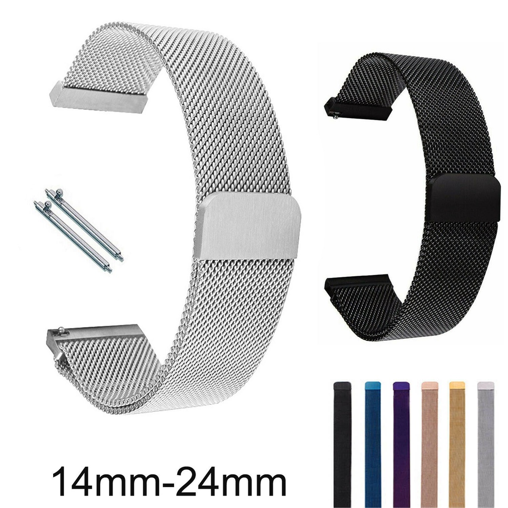 Stainless Steel Magnetic Clasp Watch Band 14mm 16mm 18mm 20mm 22mm 24mm Sports Watch Strap Metal Bracelet Shopee Singapore