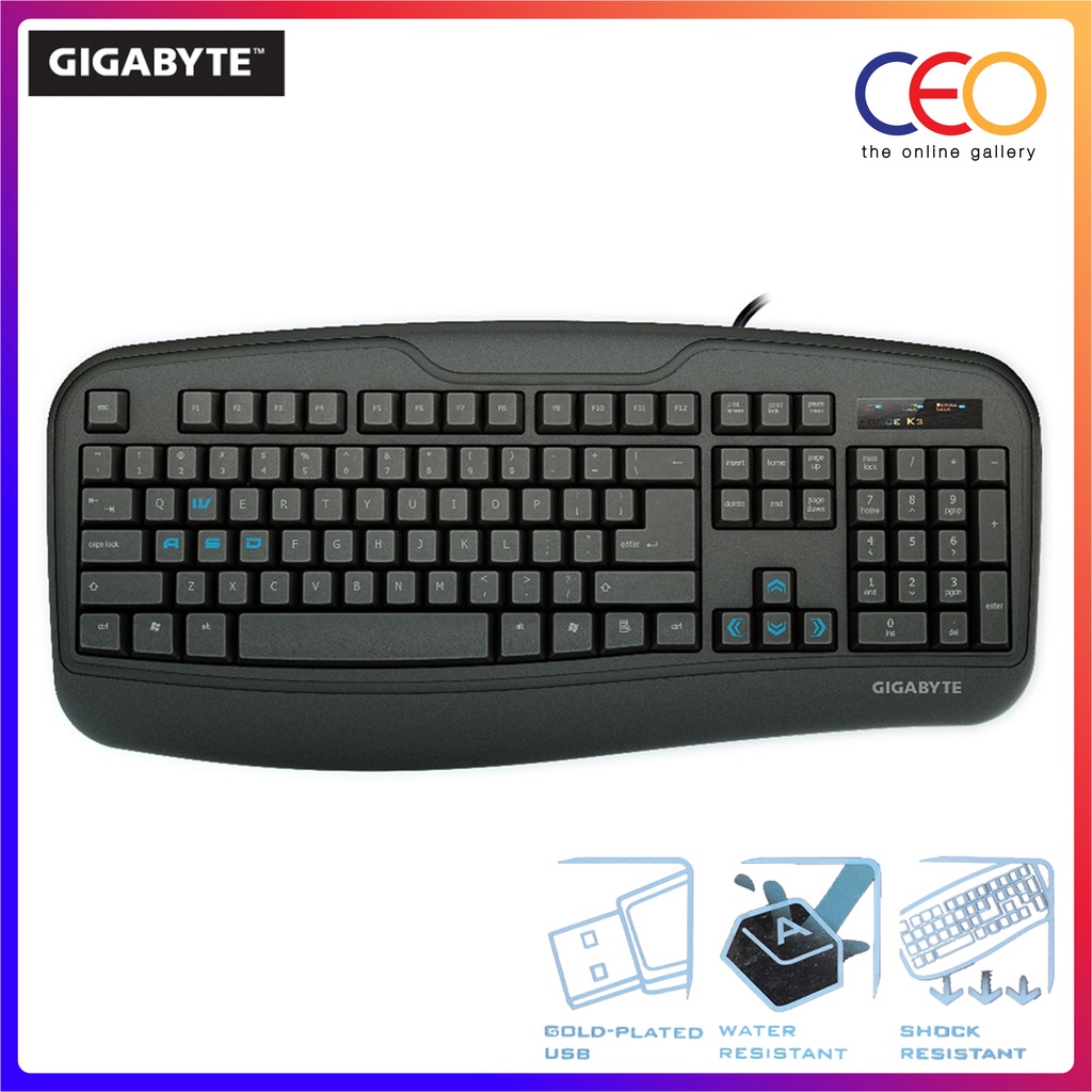 Gigabyte Force K3 Membrane Water Resistant Gaming Keyboard | Shopee ...