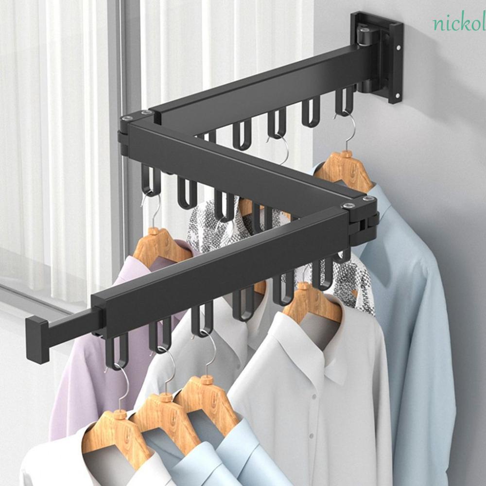NICKOLAS Laundry Drying Rack Single Pole Black/white Wall Mounted ...