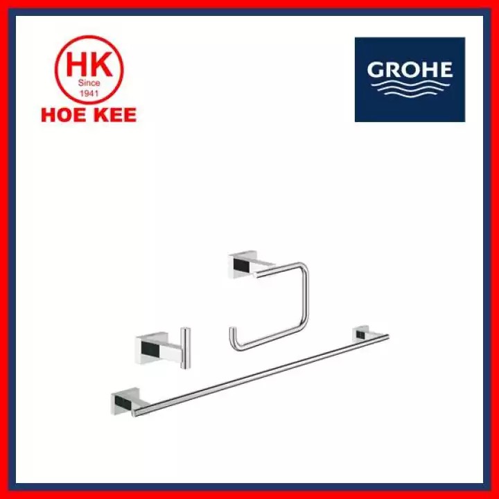 Grohe Essentials Cube Guest Restroom Accessories Set 3-In-1 40777001 ...