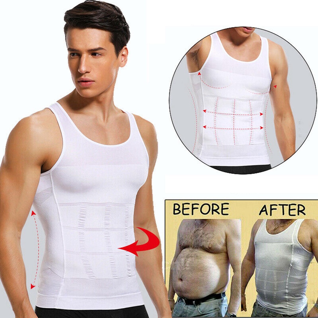 Men's Slimming Stretchy Shapewear Vest Shirt Sports Compression Men's Tank Top For Fitness And Slimming Abdomen And Waist