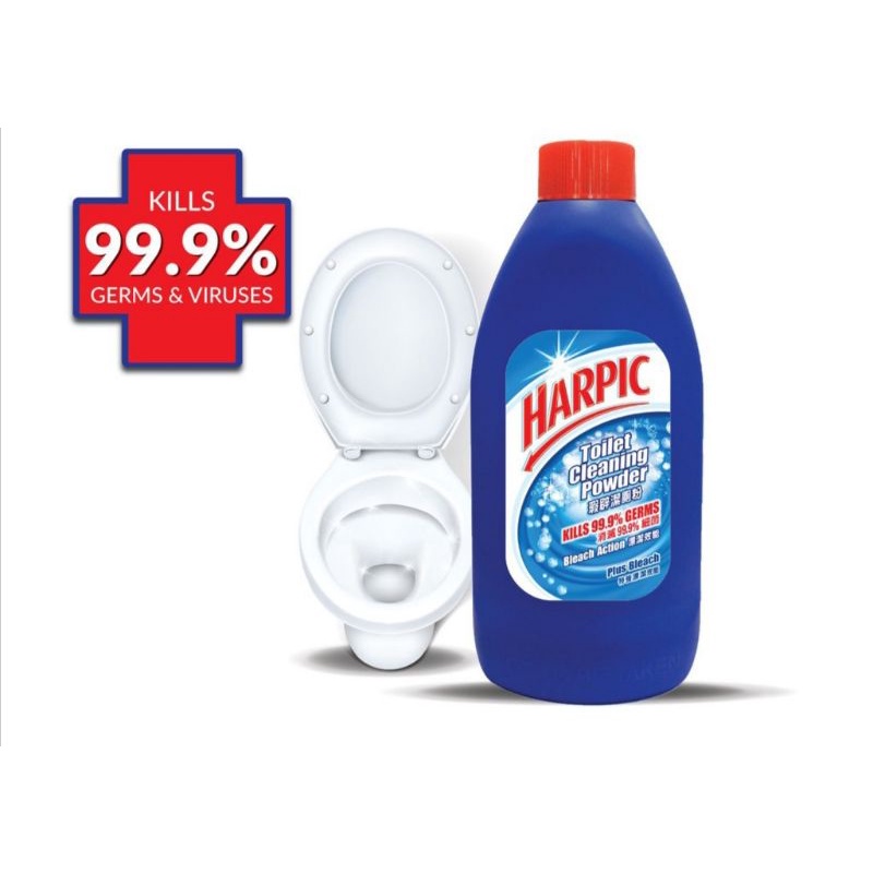 Harpic Toilet Cleaning Powder Plus Bleach (900g) Toilet Bowl Cleaner ...