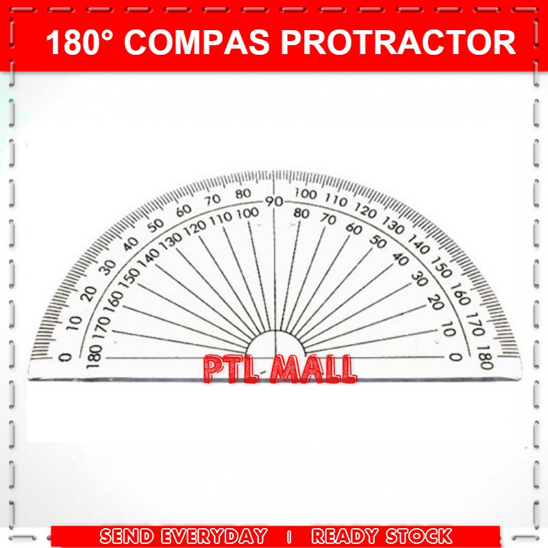 180 COMPAS PROTRACTOR - GEOMETRIC RULER | Shopee Singapore