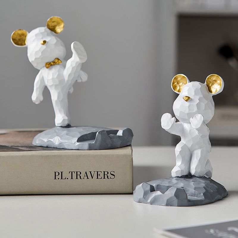 Cute Phone Holder Violent Bear Phone Stand Desktop Decor Lovely Gift for Friends